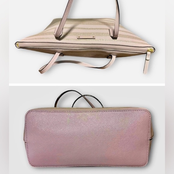 Kate Spade NWOT Haven Lane Hani Glitter Striped Tote - Picture 5 of 5